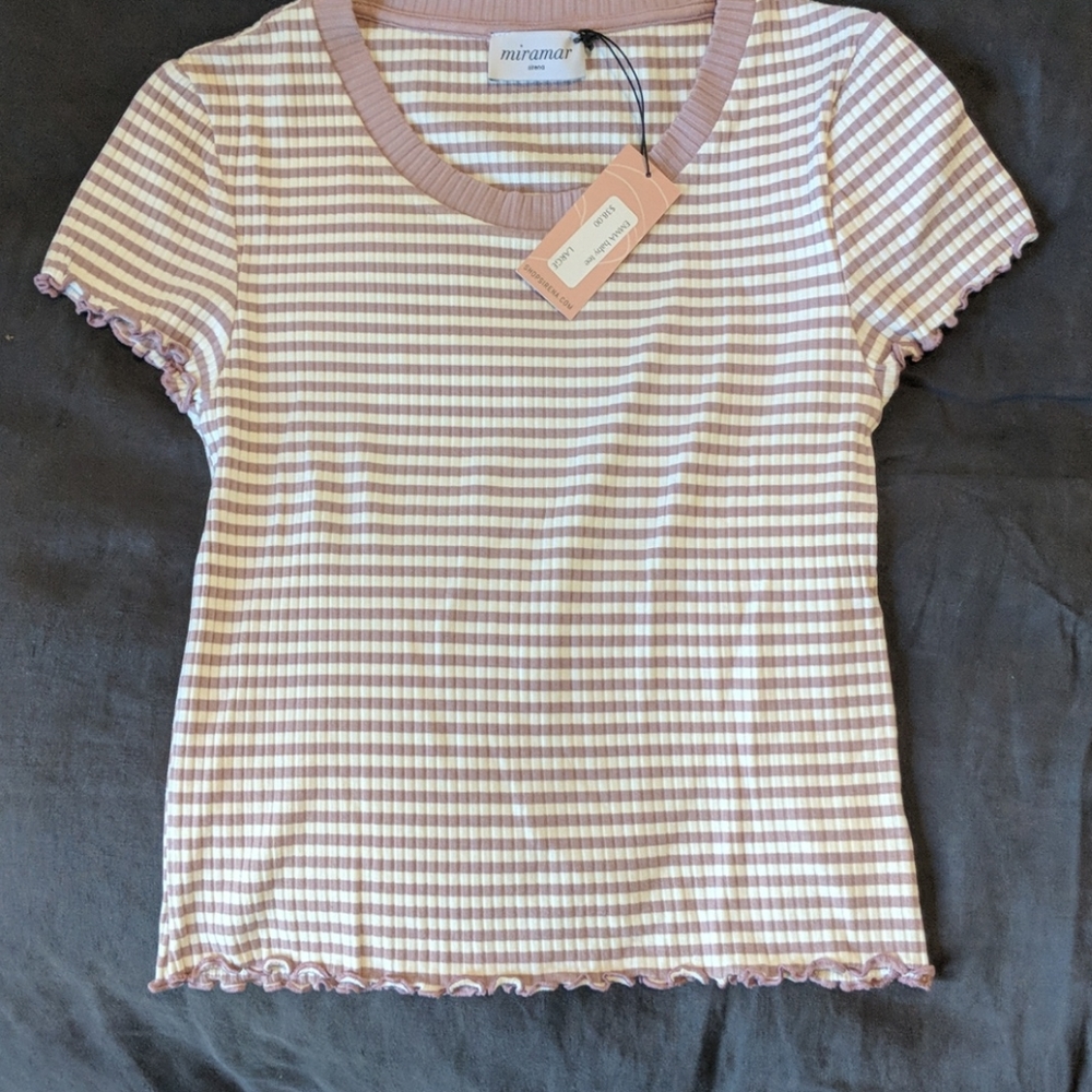 NWT lilac striped baby tee
